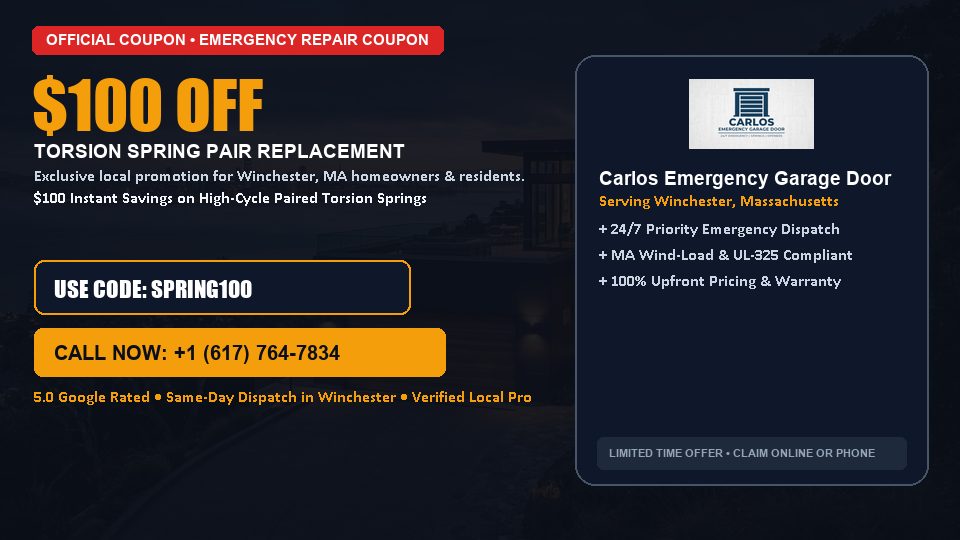 Carlos Emergency Garage Door $100 OFF Dual Torsion Spring Replacement